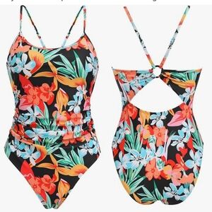 Floral Womens One Piece Swimsuit NWT